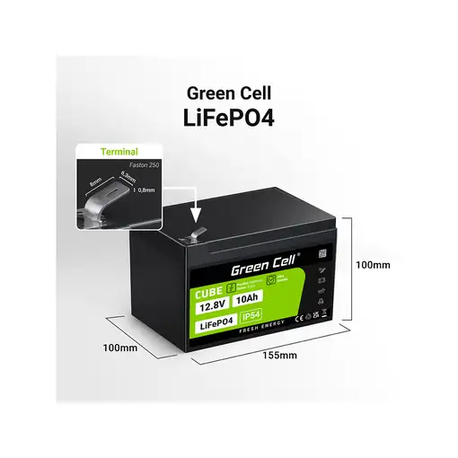 Green Cell LFPGC12V10AH batería para sistema ups Fosfato de hierro-litio (LiFePo4)