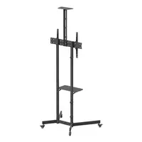 AISENS Soporte De Suelo Eco Con Rueda, Bandeja Para DVD Y Soporte De Cámara Para M