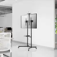 AISENS Soporte De Suelo Eco Con Rueda, Bandeja Para DVD Y Soporte De Cámara Para M