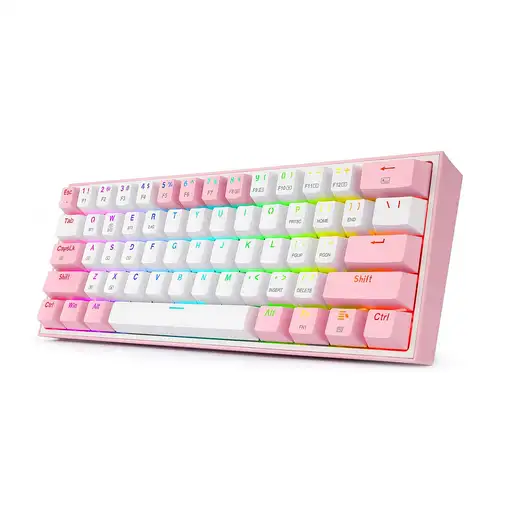 REDRAGON K616 Fizz Pro white/pink teclado USB + RF Wireless + Bluetooth Rosa