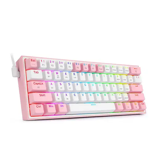 REDRAGON K616 Fizz Pro white/pink teclado USB + RF Wireless + Bluetooth Rosa