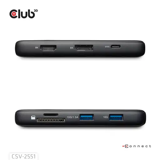 CLUB3D CSV-2551 base para portátil y replicador de puertos Alámbrico USB Tipo C