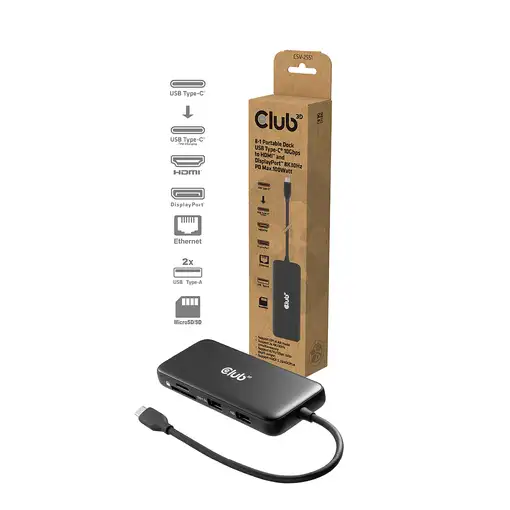 CLUB3D CSV-2551 base para portátil y replicador de puertos Alámbrico USB Tipo C