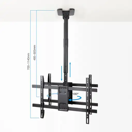 TooQ Soporte de Techo para 2 Pantallas 43"-86", Negro