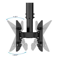 TooQ Soporte de Techo para 2 Pantallas 43"-86", Negro