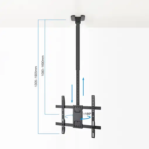TooQ Soporte de Techo para Pantallas 32\-75\, Negro