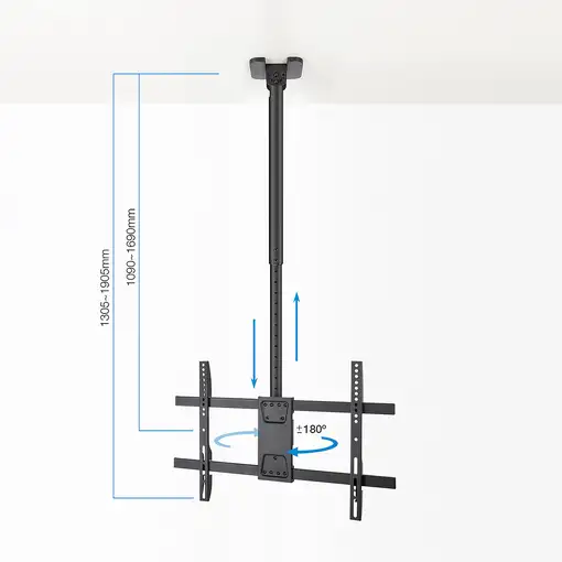 TooQ Soporte de Techo para Pantallas 43\-86\, Negro