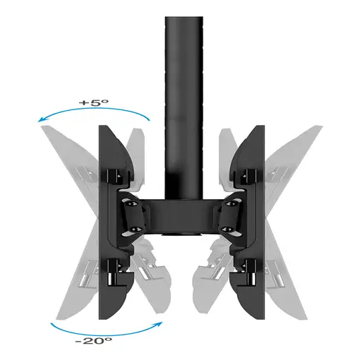 TooQ Soporte de Techo para 2 Pantallas 43"-86", Negro