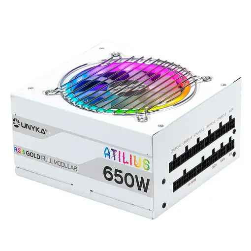 UNYKAch ATX Atilus RGB White 650W unidad de fuente de alimentación 20+4 pin ATX