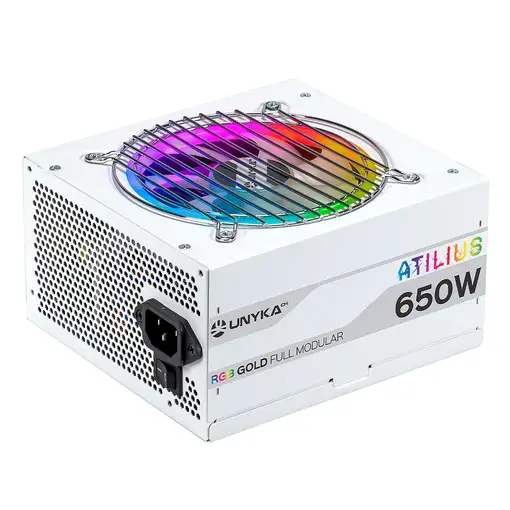 UNYKAch ATX Atilus RGB White 650W unidad de fuente de alimentación 20+4 pin ATX