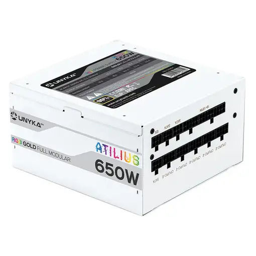 UNYKAch ATX Atilus RGB White 650W unidad de fuente de alimentación 20+4 pin ATX
