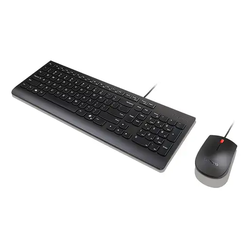 Lenovo Essential Wired Combo Black US Euro teclado Ratón incluido Universal USB
