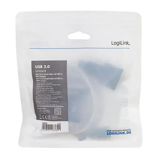 LogiLink UA0042B convertidor, repetidor y aislador en serie USB 2.0 RS-232 Verde