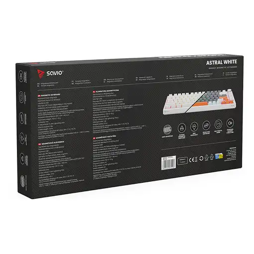 Savio ASTRAL WHITE JADE 3 COLOURS teclado Juego USB QWERTY Internacional de EE.UU.