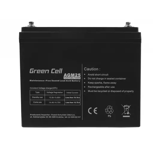 Green Cell AGM25 batería para sistema ups Sealed Lead Acid (VRLA) 12 V 75 Ah