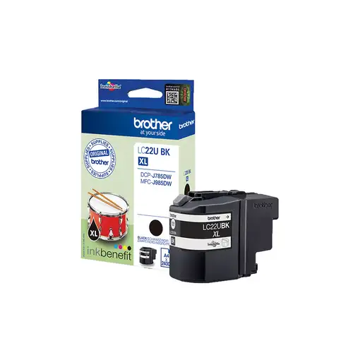 Brother LC22UBK cartucho de tinta 1 pieza(s) Original Alto rendimiento (XL) Negro Brother LC22UBK cartucho de tinta 1 pieza(s) Original Alto rendimiento (XL) Negro