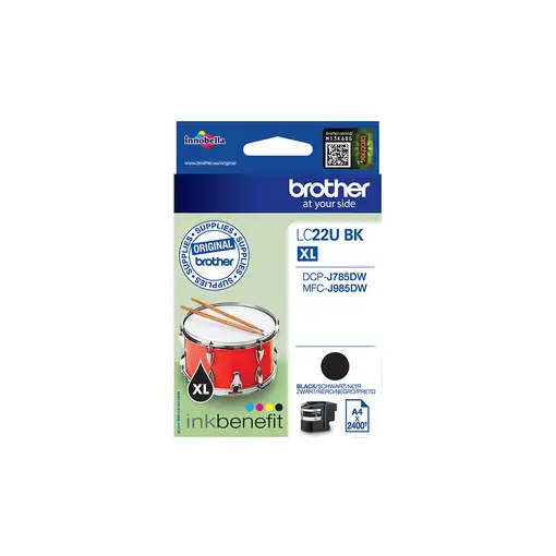 Brother LC22UBK cartucho de tinta 1 pieza(s) Original Alto rendimiento (XL) Negro