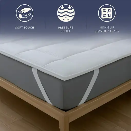 The White Stone Topper 120x190 cm de guata de 500 g | Cubrecolchón acolchado