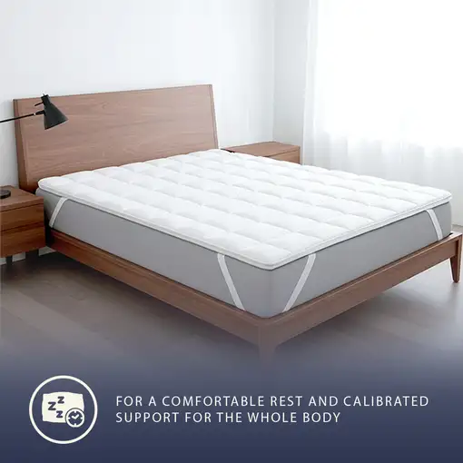 The White Stone Topper 90x200 cm de guata de 500 g | Cubrecolchón acolchado