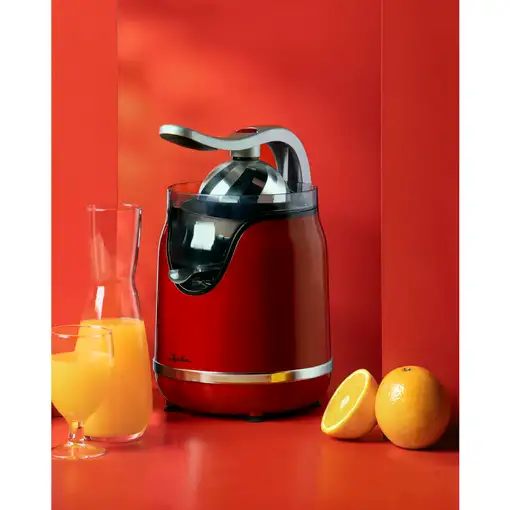 JATA JEEX1059 exprimidor Exprimidor eléctrico con brazo 160 W Rojo, Acero inoxidab