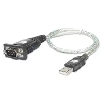 Techly IDATA USB-SER-2T cable de serie Transparente 0,45 m USB tipo A DB-9