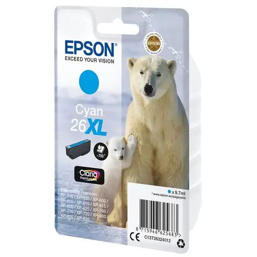 Epson Polar bear Cartucho 26XL cian (etiqueta RF)