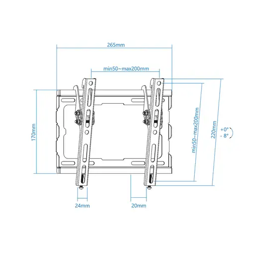 TooQ LP1044T-B soporte para TV 109,2 cm (43\) Negro