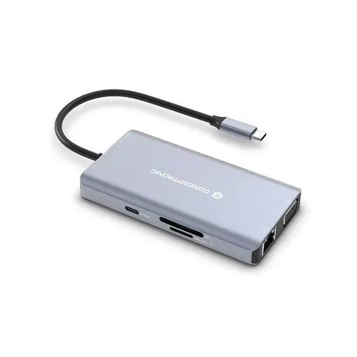 Conceptronic DONN20G base para portátil y replicador de puertos Alámbrico USB 3.2