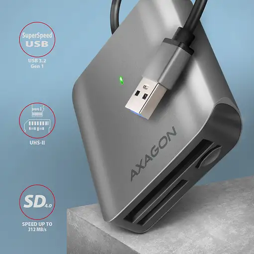 Axagon CRE-S3 External card reader USB-A 3.2 Gen 1 3-slot & lun SD/microSD/CF