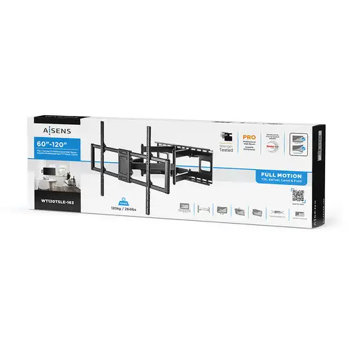 AISENS Soporte Pro Giratorio, Inclinable Y Nivelable Para Monitor/tv 120kg De 60-1
