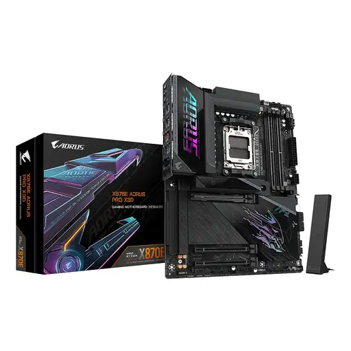 GIGABYTE X870E AORUS PRO X3D Placa Base - Compatible con procesadores AMD Ryzen