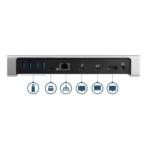 StarTech.com Dock Thunderbolt 3 - Docking Station de Portátil para Dos Monitores