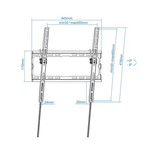 TooQ LP1071T-B soporte para TV 177,8 cm (70\) Negro