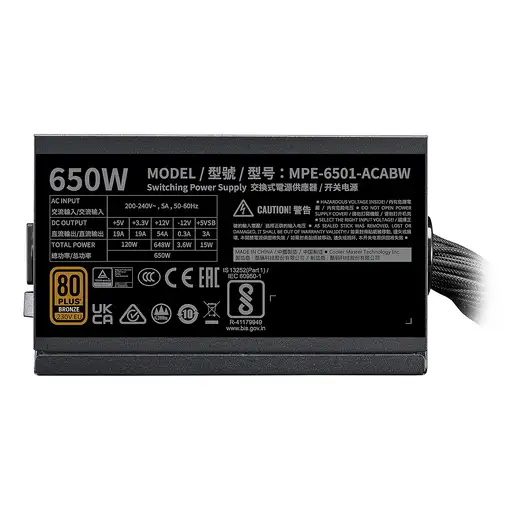 Cooler Master MWE Bronze 650 V3 230V unidad de fuente de alimentación 650 W