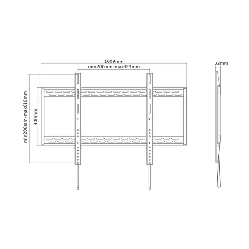 AISENS Soporte Eco Ultra Delgado Para Monitor/TV 130kg De 60-100, Negro