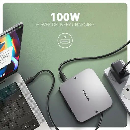 Axagon HMC-UFO USB-C Hub M.2 SATA/NVMe 1 Gbit/s Ethernet 384 kHz