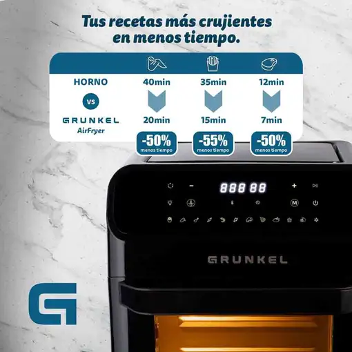 Freidora de aire tipo horno, 12 L, 1500W, 12 Programas, Black Fryer Oven GRUNKEL
