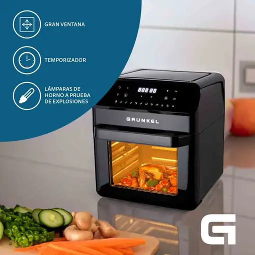 Freidora de aire tipo horno, 12 L, 1500W, 12 Programas, Black Fryer Oven GRUNKEL