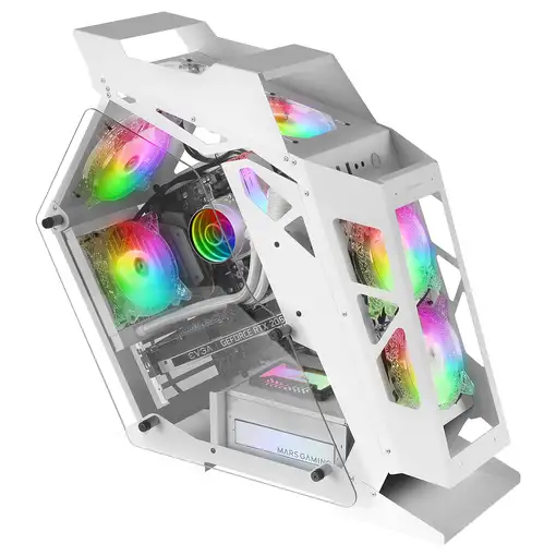 Mars Gaming MC61 Blanco Caja PC Gaming Compacta Micro-ATX 4xVentilador 12cm ARGB C