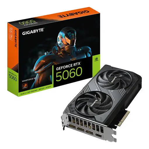 GIGABYTE GeForce RTX 5060 WINDFORCE 8G Tarjeta Gráfica - 8GB GDDR7, 128bit, PCI-E GIGABYTE GeForce RTX 5060 WINDFORCE 8G Tarjeta Gráfica - 8GB GDDR7, 128bit, PCI-E