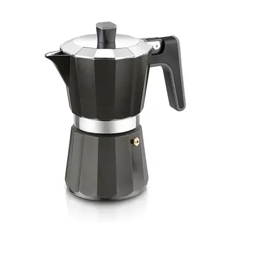 Cafeteras italianas Negro 12 cups A170487 BRA