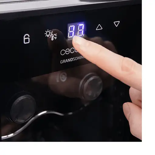 Cecotec CoolCrystal Nevera de vino Independiente Negro 12 botella(s)