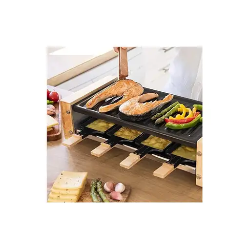 Cecotec Cheese&Grill 8200 Wood Black parrilla de interior 8 personas(s) 1200 W