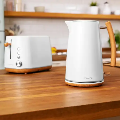 Cecotec 01480 tetera eléctrica 1,7 L 3000 W Marrón, Blanco