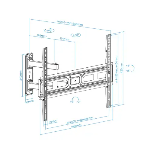 TooQ Soporte de pared para pantallas 37”- 70”