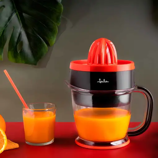 JATA JEEX1422 prensa de cítricos eléctricos 1,2 L 40 W Negro, Rojo, Transparente