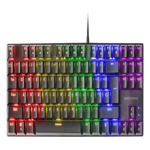 Mars Gaming MK80 Negro, Teclado Gaming Mecánico TKL FRGB, Antighosting, Switch Mec