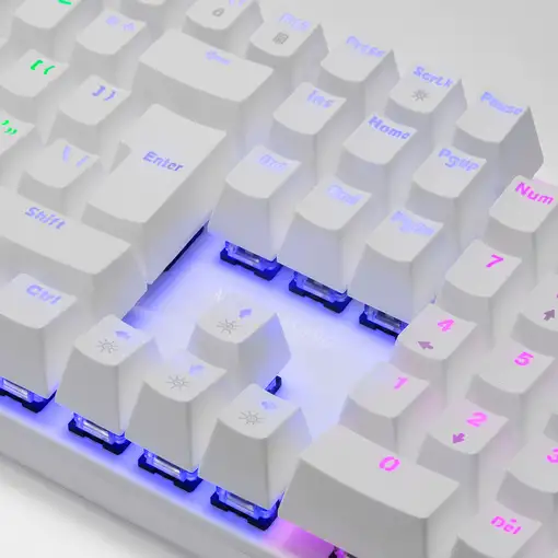 Mars Gaming MK422 Blanco, Teclado Mecánico Gaming RGB, Antighosting, Switch Mecáni