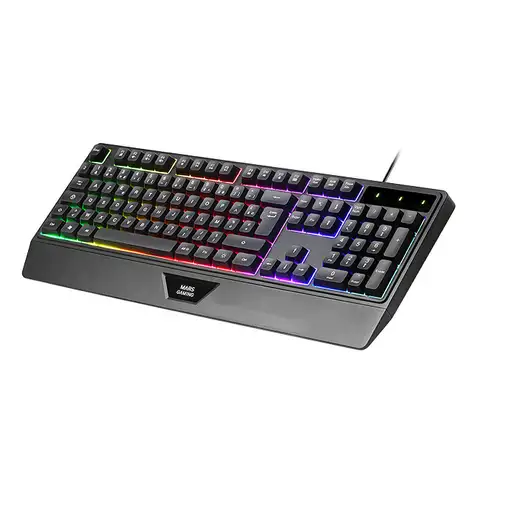 Mars Gaming MCP124PRO, Combo Gaming 4en1, Teclado RGB H-Mech con Reposamuñecas, Ra