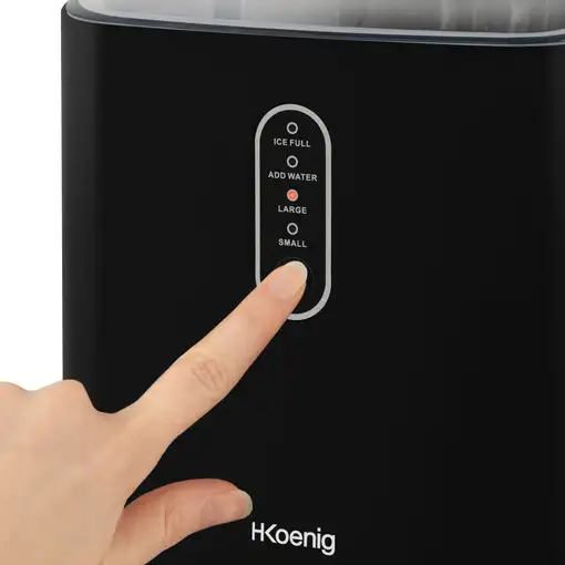 Máquina de hielo H.Koenig KUB14, 12 kg/día, cubitos en 7-9 min, compacta